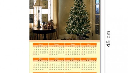 Calendario Cartón 350gr. de 45×32 cm con varilla