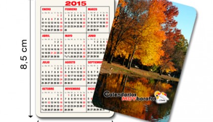 Calendario Bolsillo cartulina 300 gr. 8,5 x 5,5 cm color