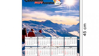 Calendario PVC varilla 300 gr. de 45 x 32 cm con o sin varilla