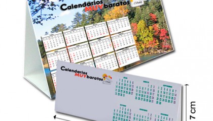 Calendario Sobremesa PVC Caballete 300 gr. 21 x 15,5 cm color