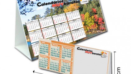 Calendario PVC Sobremesa/Caballete 450gr. 32 x 15 cm color